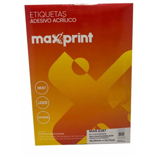 Etiquetas Maxprint 100 Folhas 6187