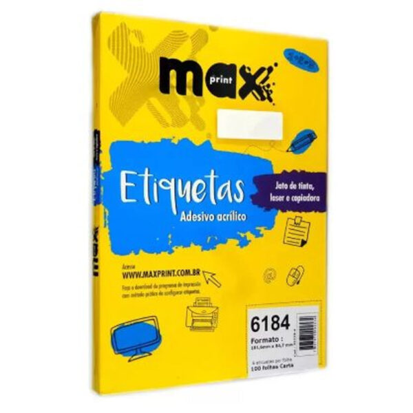 Etiquetas Maxprint 100 Folhas 100g 6184