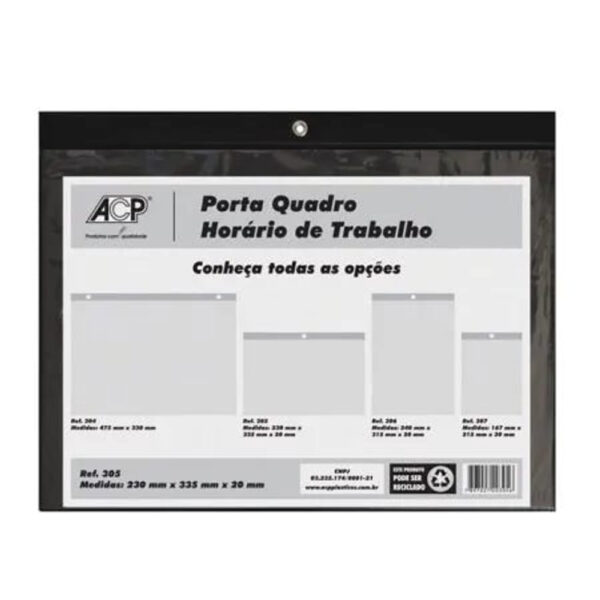Porta Quadro ACP Horário/Trabalho 305