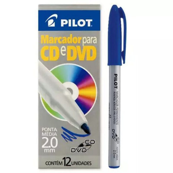 Caneta Pilot CD/DVD 2 0 Média Azul | UNIDADE