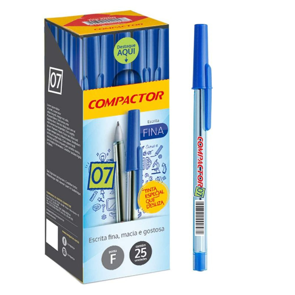 Caneta Compactor 07 Azul | UNIDADE