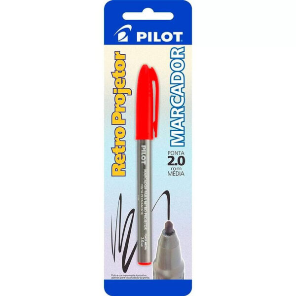 Caneta Pilot Retrô Projetor 2mm Vermelho | UNIDADE