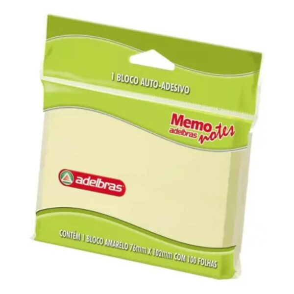 Bloco Adesivo Adelbras Memo 76x102 100 Folhas