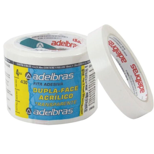Fita Dupla Face Adelbras 16mm x 30m | UNIDADE