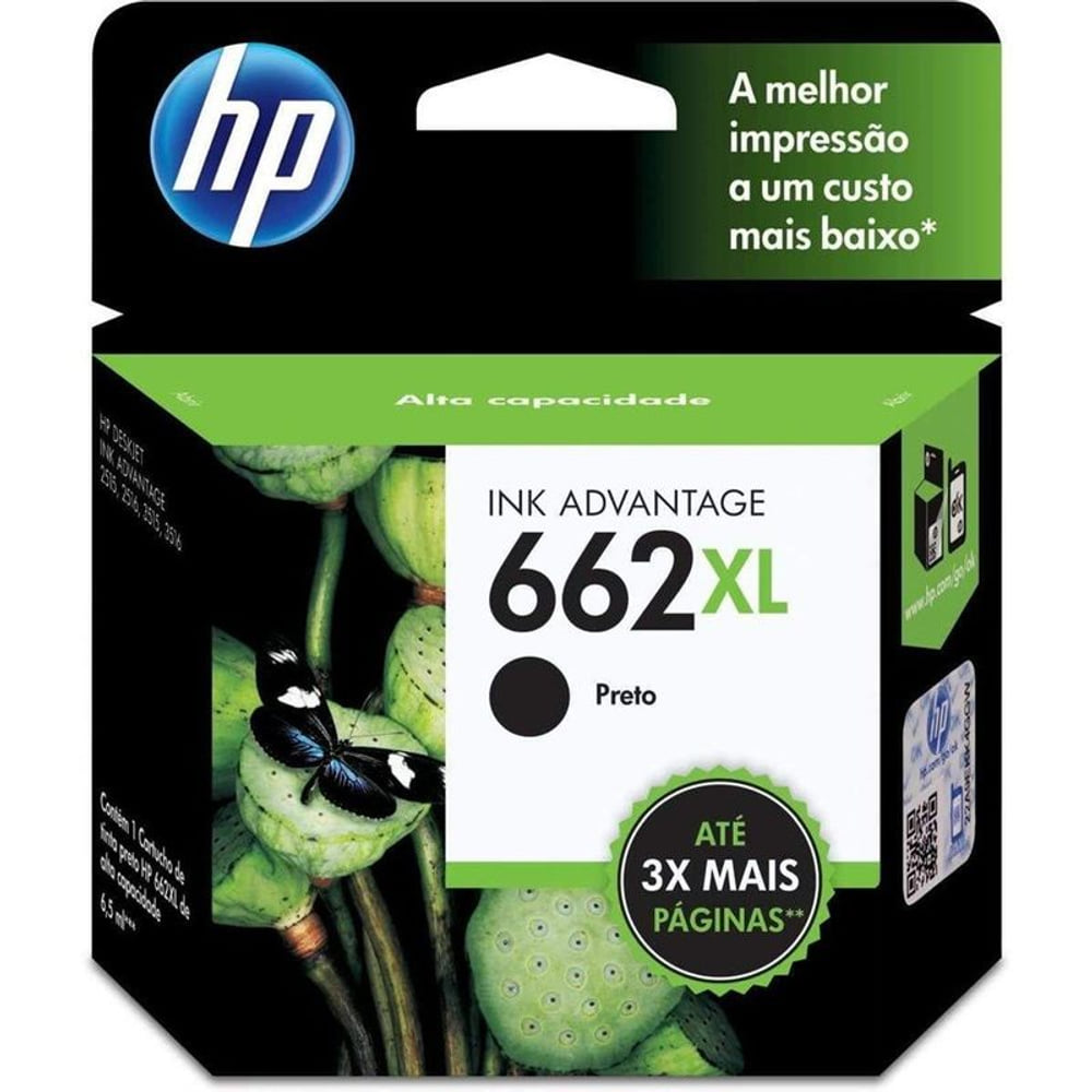 Cartucho HP 662 XL Preto CZ105AB