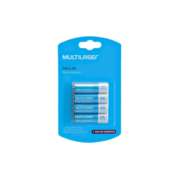 Pilha Recarregável Multilaser AA CB052 com 4 Unidades