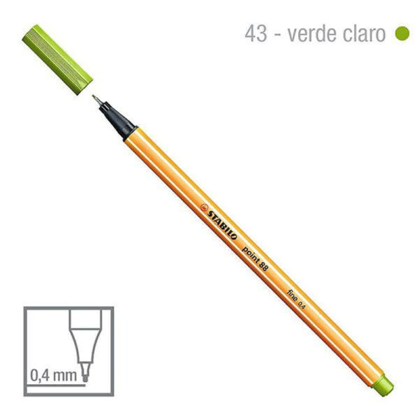 Caneta Stabilo Cores Point 0,4mm Verde Claro | UNIDADE