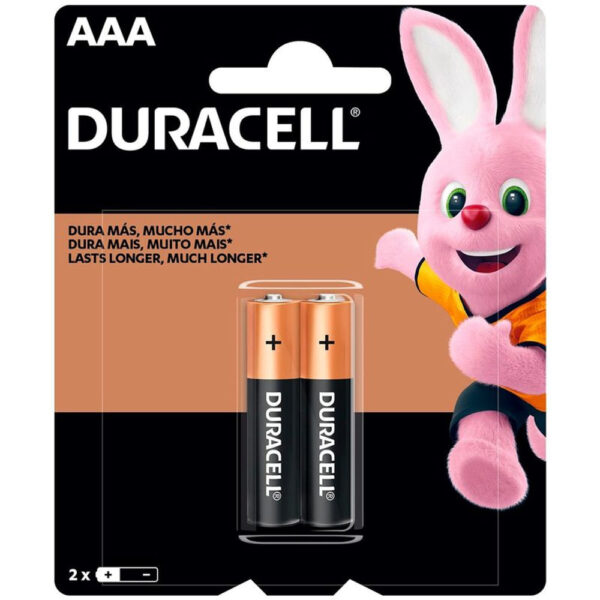 Pilha Duracell AAA Alcalina Pacote com 2 Unidades