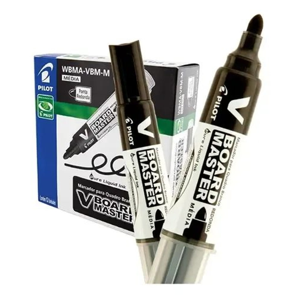 Marcador Pilot QD Quadro Branco Preto com Reabastecimento WBMAVBMM BGBR | UNIDADE