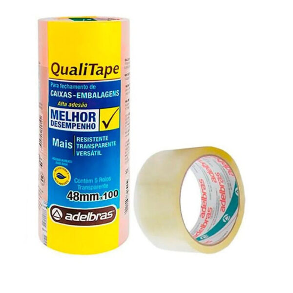Fita Adesiva Adelbras Qualitape Transparente 48mm x 100m | UNIDADE