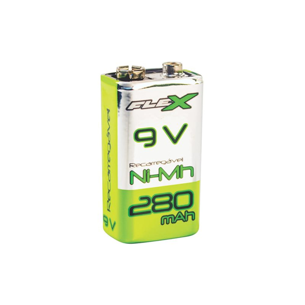 Pilha Recarregável 9V Flex FX 9V/28B1