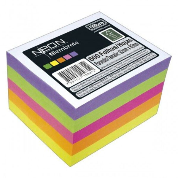 Bloco Tilibra Tilembrete Neon 600 Folhas