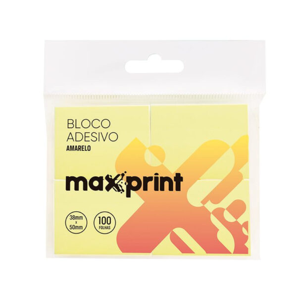 Bloco Adesivo Maxprint 38x50 Pequeno Amarelo