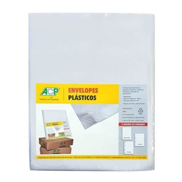 PLASTICO ACP 0,20 4 FUROS 240X325 P/PASTA CATALAGO | UNIDADE