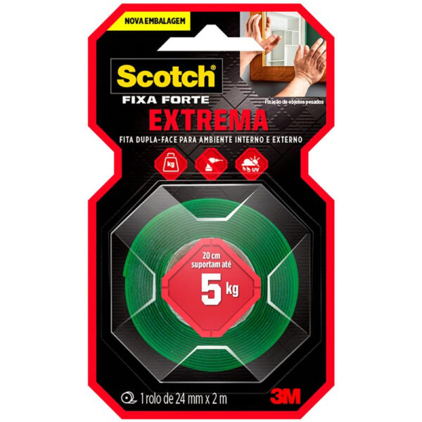 Fita Adesiva 3M Fixa Forte Extreme 24mm x 2m | UNIDADE