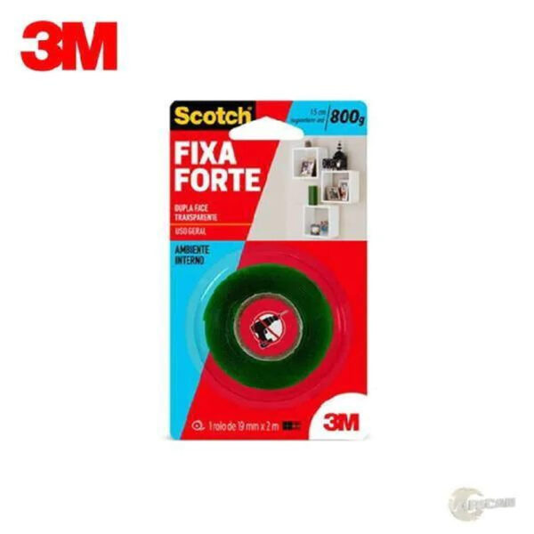 Fita Adesiva 3M Fixa Forte Transparente 19mm x 2m | UNIDADE