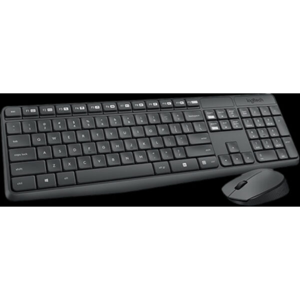Teclado e Mouse Sem Fio Logitech MK235 Preto
