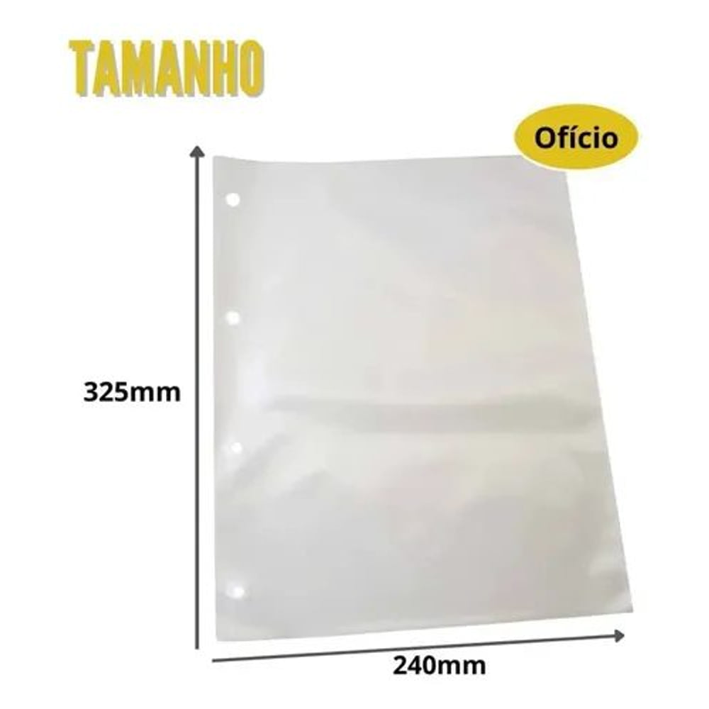 PLASTICO ACP 0,12 4 FUROS 240X325 P/PASTA CATALAGO UNIDADE