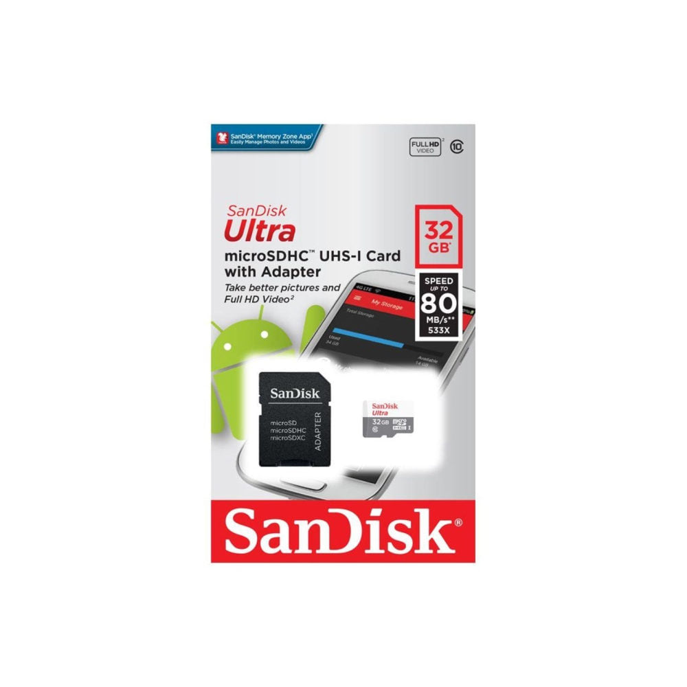 Cartão de Memória SanDisk Ultra 32GB SDSQUNR 032G GN3MA