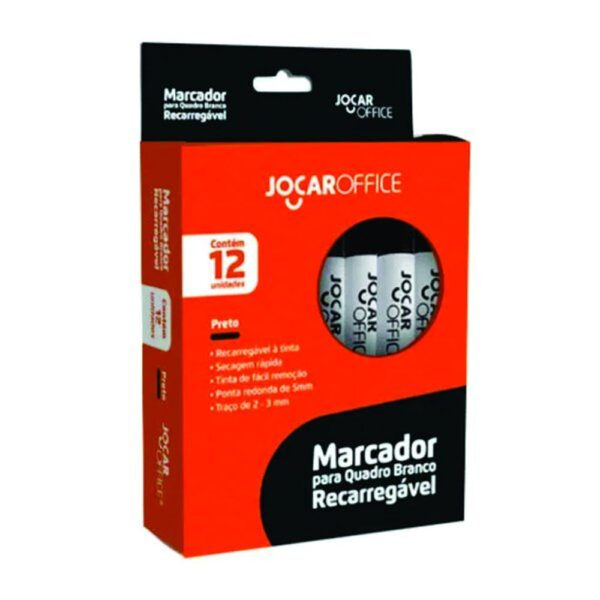 Marcador Jocar Quadro Branco Recarregável Preto 96065 | UNIDADE