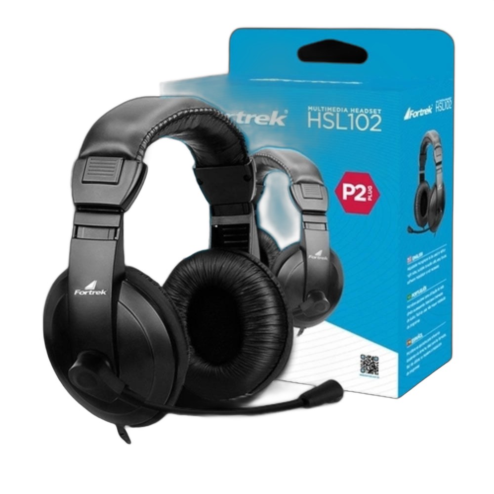 Fone de Ouvido Fortrek com Microfone HSL 102 Preto