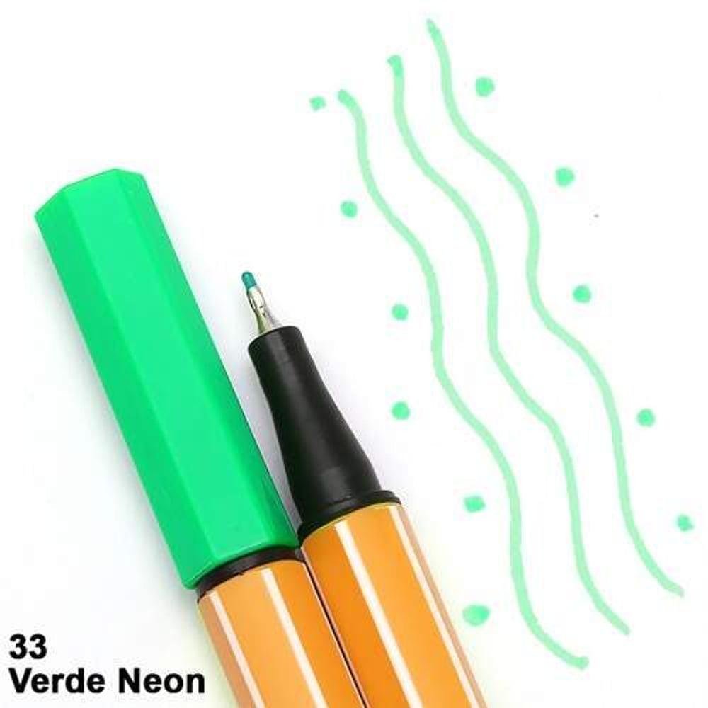Caneta Stabilo Cores Point 0,4mm Verde Neon | UNIDADE