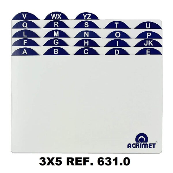 Índice Acrimet para Fichário de Mesa 3x5 631