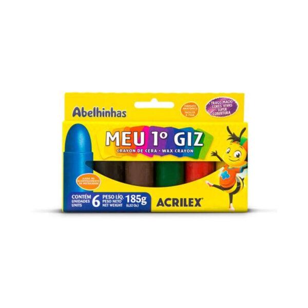Meu Primeiro Giz Acrilex com 6 Cores