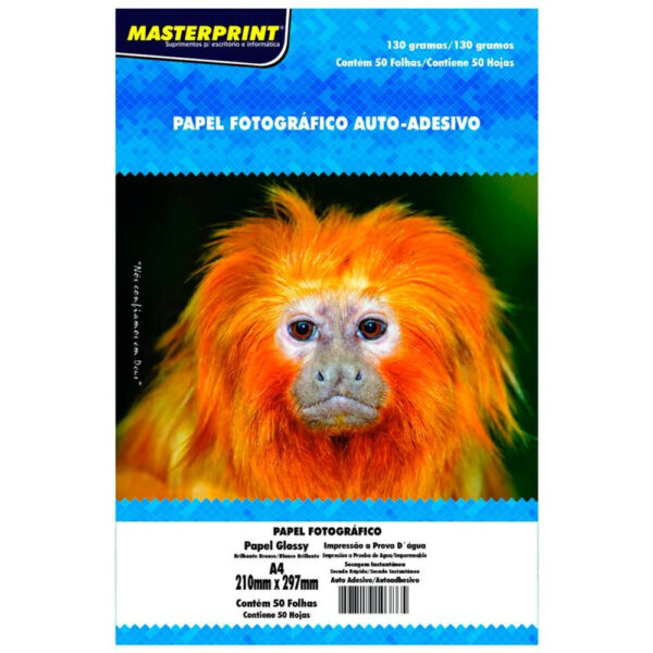 Papel Fotográfico Autoadesivo Masterprint A4 130g 50 Folhas
