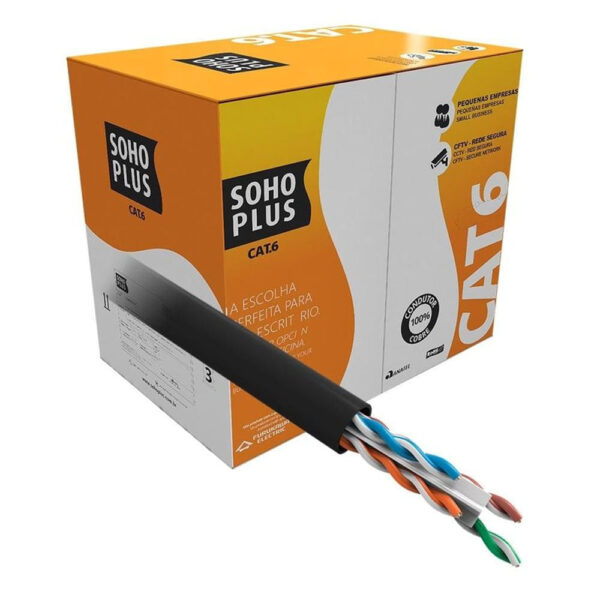 Cabo De Rede Sohoplus Furukawa Cat6 Preto | P/METRO
