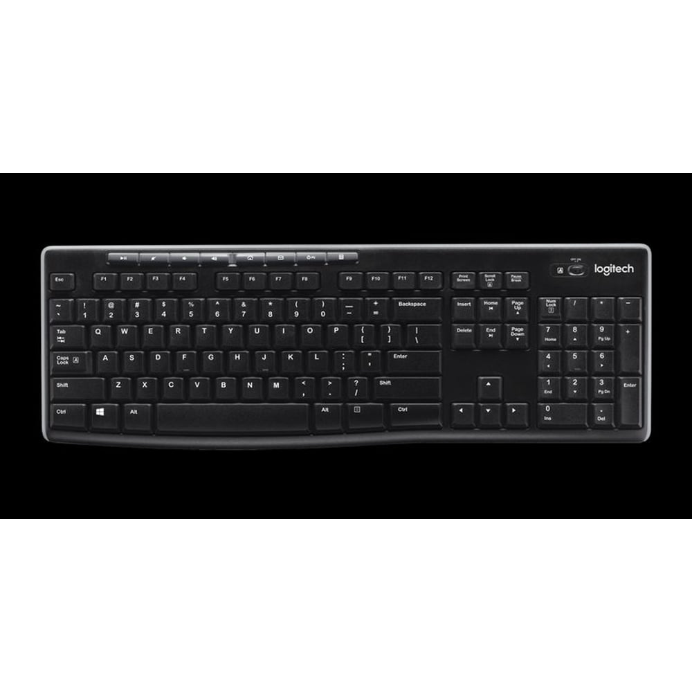 Teclado Logitech K270 Sem Fio Multimídia Preto