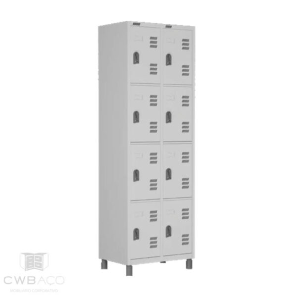 Ropeiro com 8 Portas em Aço Cinza W3