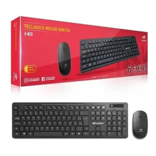 Teclado e Mouse Sem Fio C3Tech K W20BK