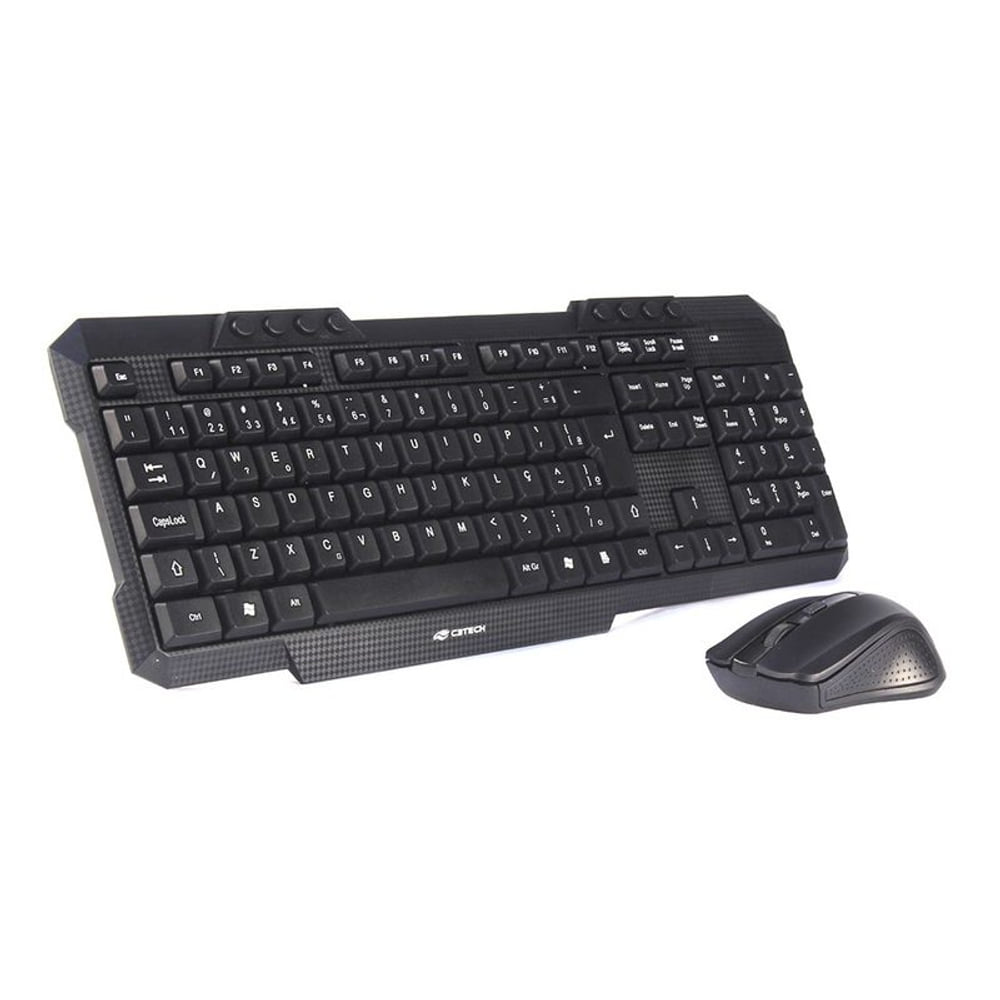 Kit Teclado e Mouse Sem Fio C3Tech K W10BK