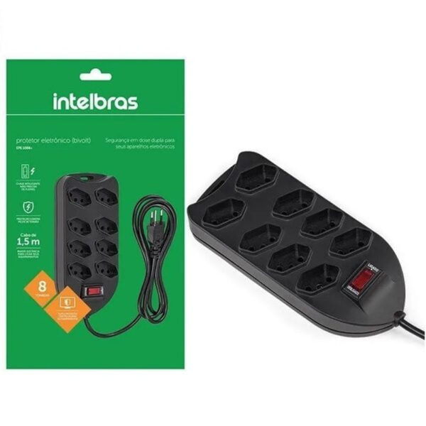 Filtro de Linha Intelbras com 8 Tomadas Preto 4824004
