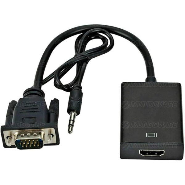 Cabo Conversor VGA para HDMI com Áudio e Vídeo 1080P via USB Exbom