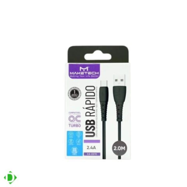 Cabo USB Modelo CA 227C 2m Preto Maketech