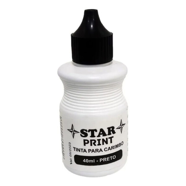 Tinta para Carimbo 40ml Preta Star Print
