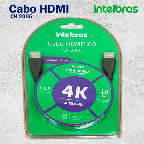 Cabo HDMI 2 0 Intelbras CH2005 5 Metros