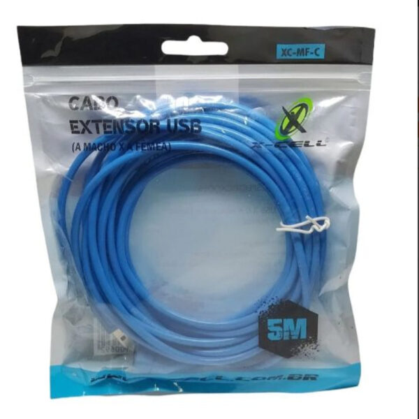 Cabo Extensor USB Macho x Fêmea 5m X Cell XC MF C