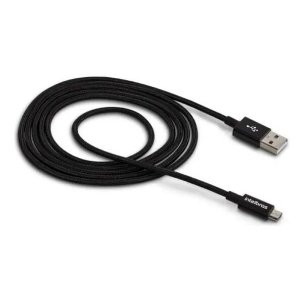 Cabo USB para Micro USB 1,5m Nylon Preto EUAB 15NP