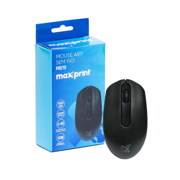 Mouse Maxprint Airy Sem Fio 2 4G Preto 60000139