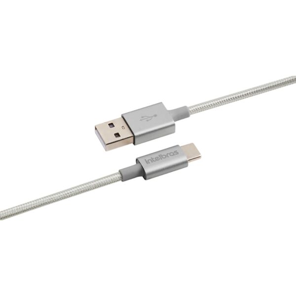 Cabo Intelbras USB para USB C 1,5m Nylon Branco EUAC 15NB