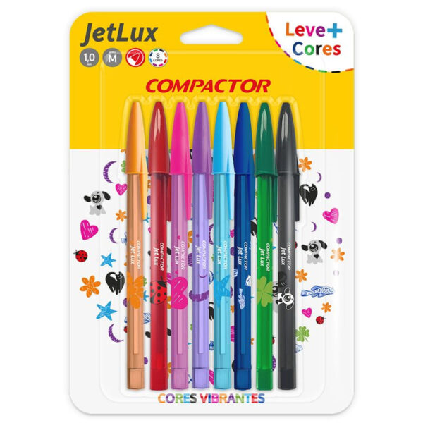 Caneta Compactor Jet Lux Estojo com 8 Canetas | UNIDADE