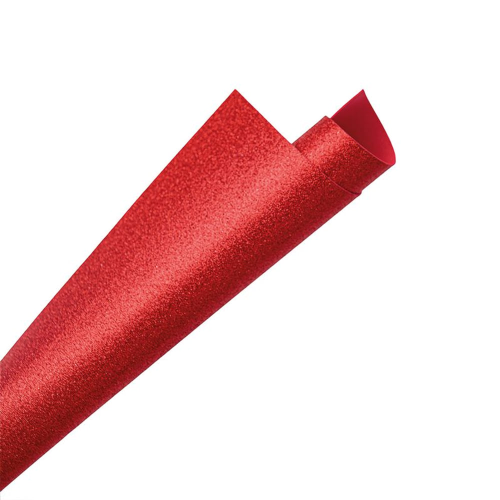 Placa EVA com Glitter Vermelho 40x48cm 1,8mm