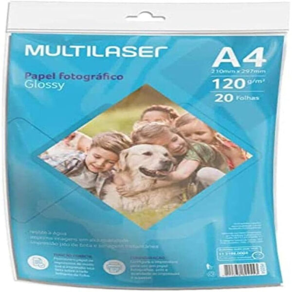 Papel Fotográfico Multilaser A4 120g 20 Folhas PE034