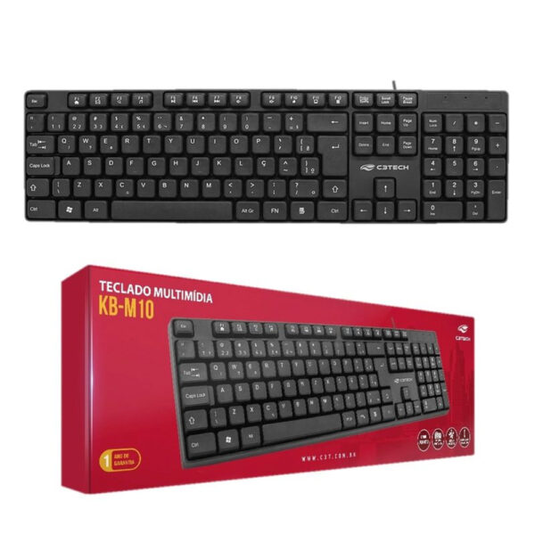 Teclado C3Tech USB Multi KB M10BK Preto