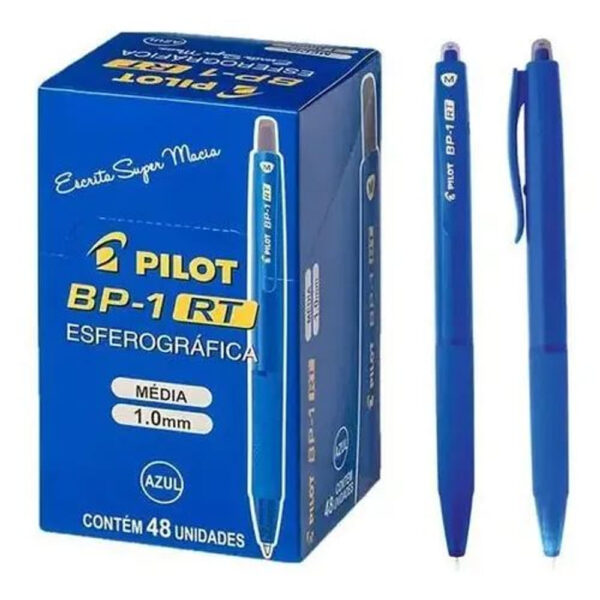 Caneta Esferográfica Pilot BP 1 RT 1 0 Azul | UNIDADE