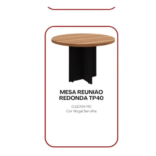 Mesa Pacheco 40mm Reunião RED 1,10m Nogal