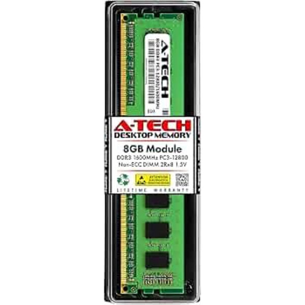 Pente de Memória PC Tech 8GB 1600MHz DDR3